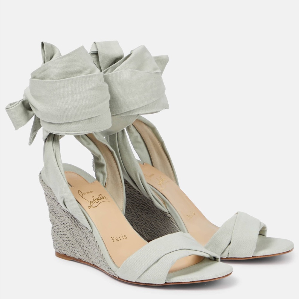 Christian Louboutin Women's Gray Wedge Sandals